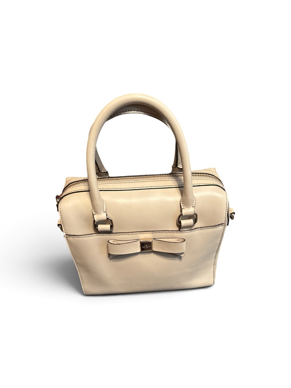 kate spade Cream Leather Bow Satchel